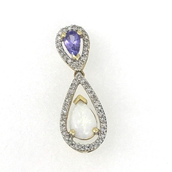 Jewelry - 1/4 ct diamond pendant with amethyst & opal 14K YG
